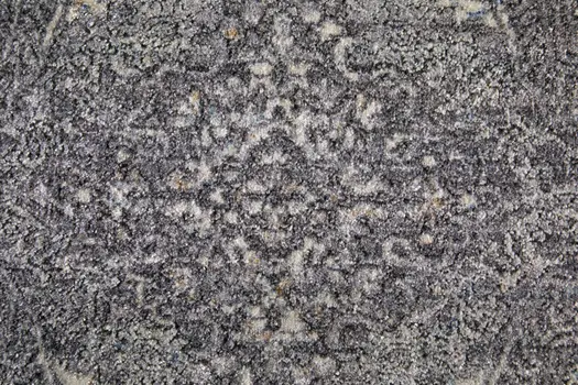 8' Gray and Silver Oriental Power Loom Worn Faded Runner Rug