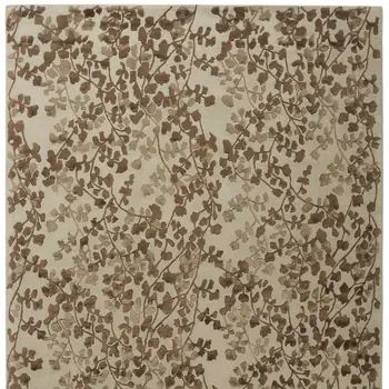 10' X 14' Taupe and Brown Floral Hand Tufted Area Rug