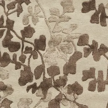 8' Taupe and Brown Floral Hand Tufted Runner Rug
