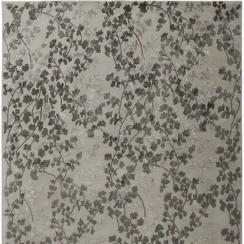 5' X 8' Gray and Silver Floral Hand Tufted Area Rug