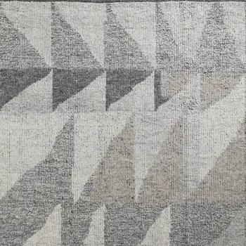 9' X 13' Gray and Ivory Wool Geometric Hand Knotted Area Rug