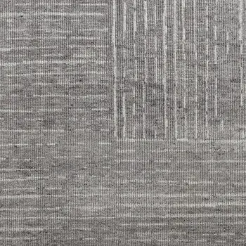 2' X 3' Gray and Ivory Wool Checkered Hand Knotted Worn Faded Area Rug