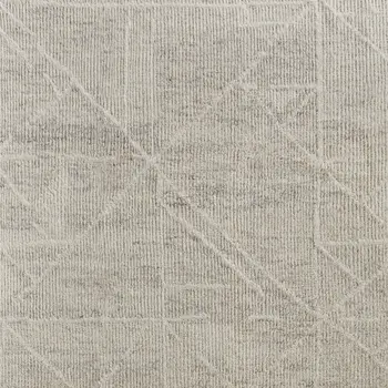 6' X 9' Tan and Ivory Wool Hand Knotted Area Rug