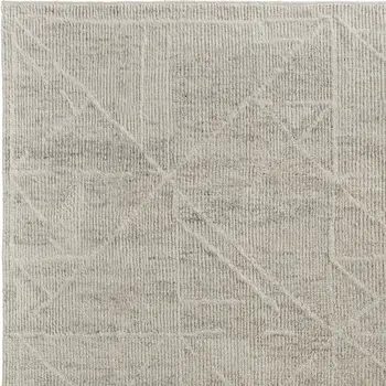 8' X 10' Tan and Ivory Wool Hand Knotted Area Rug