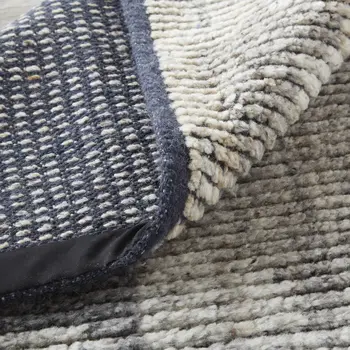 8' X 10' Gray and Silver Wool Abstract Hand Knotted Worn Faded Area Rug