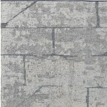 8' X 12' Gray and Silver Wool Abstract Hand Knotted Worn Faded Area Rug
