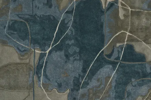 8' X 10' Blue and Gray Abstract Hand Tufted Area Rug