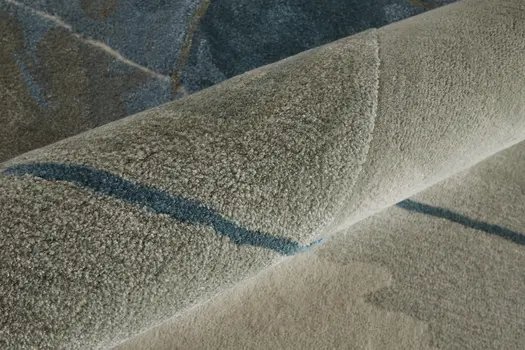 2' X 3' Blue and Gray Abstract Hand Tufted Area Rug