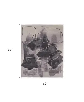 4' X 6' Gray and Ivory Abstract Hand Tufted Area Rug