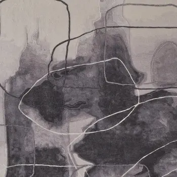 9' X 12' Gray and Ivory Abstract Hand Tufted Area Rug