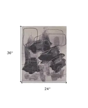 2' X 3' Gray and Ivory Abstract Hand Tufted Area Rug