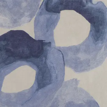 12' X 15' Blue and Ivory Abstract Hand Tufted Area Rug