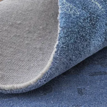 10' X 14' Blue and Ivory Abstract Hand Tufted Area Rug