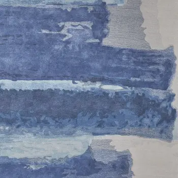 10' X 14' Blue and Ivory Abstract Hand Tufted Area Rug