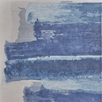 2' X 3' Blue and Ivory Abstract Hand Tufted Area Rug