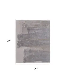 8' X 10' Gray and Ivory Abstract Hand Tufted Area Rug