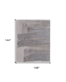 9' X 12' Gray and Ivory Abstract Hand Tufted Area Rug