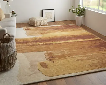 9' X 12' Red Abstract Hand Tufted Area Rug