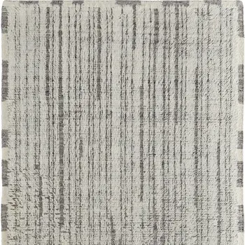 4' X 6' Gray and Ivory Wool Striped Hand Woven Area Rug