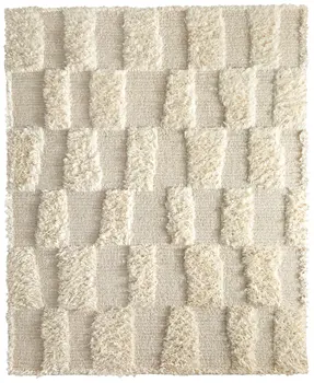 4' X 6' Ivory Wool Geometric Hand Woven Area Rug