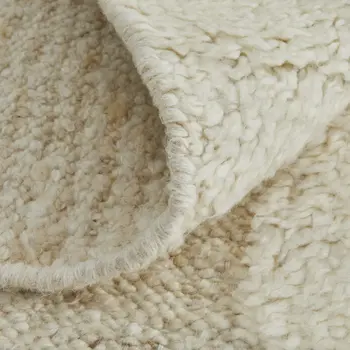 6' X 9' Ivory Wool Geometric Hand Woven Area Rug