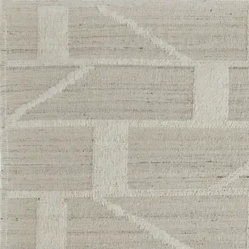 4' X 6' Tan and Ivory Wool Geometric Hand Woven Area Rug