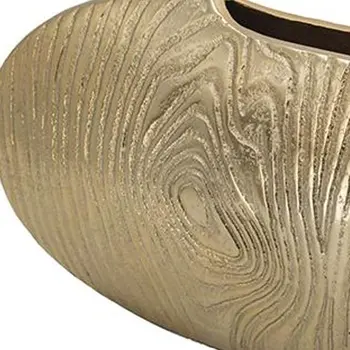 7" Gold Oval Aluminum Table Vase