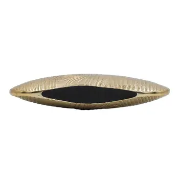 7" Gold Oval Aluminum Table Vase