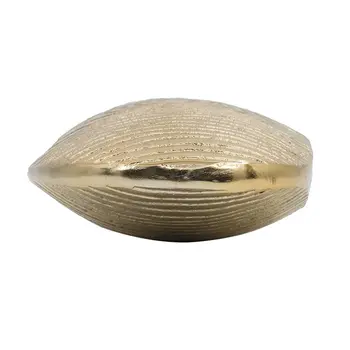 7" Gold Oval Aluminum Table Vase