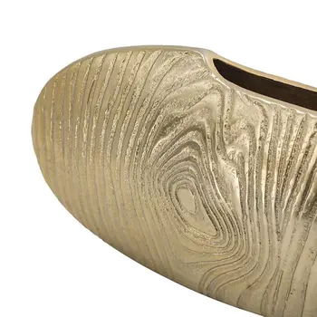 7" Gold Oval Aluminum Table Vase
