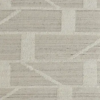 9' X 13' Tan and Ivory Wool Geometric Hand Woven Area Rug