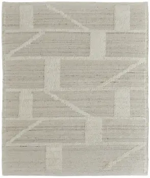 2' X 3' Tan and Ivory Wool Geometric Hand Woven Area Rug