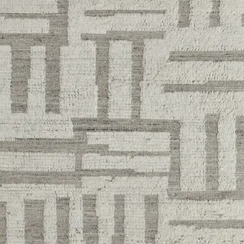 2' X 3' Gray and Ivory Wool Geometric Hand Woven Area Rug