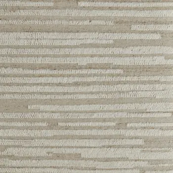 2' X 3' White and Tan Wool Striped Hand Woven Area Rug