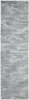 8' Gray and Blue Abstract Power Loom Runner Rug