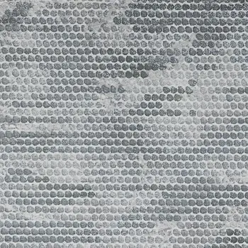 8' Gray and Blue Abstract Power Loom Runner Rug