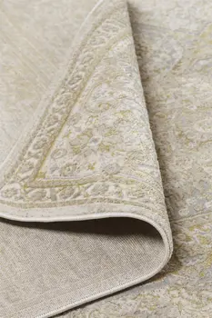 8' X 10' Ivory and Gold Oriental Power Loom Area Rug