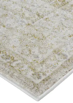 8' X 10' Ivory and Gold Oriental Power Loom Area Rug