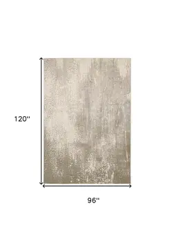 8' X 10' Gray and Ivory Abstract Power Loom Area Rug
