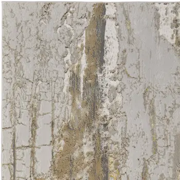 4' X 6' Ivory Gray and Brown Abstract Power Loom Area Rug
