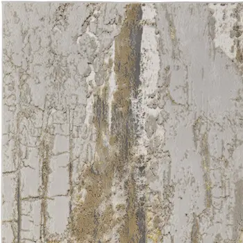 9' X 12' Ivory Gray and Brown Abstract Power Loom Area Rug
