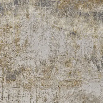 4' X 6' Ivory Gray and Brown Abstract Power Loom Worn Faded Area Rug