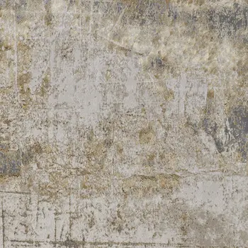 5' X 8' Ivory Gray and Brown Abstract Power Loom Worn Faded Area Rug