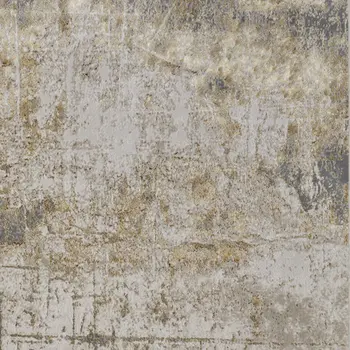 8' X 10' Ivory Gray and Brown Abstract Power Loom Worn Faded Area Rug