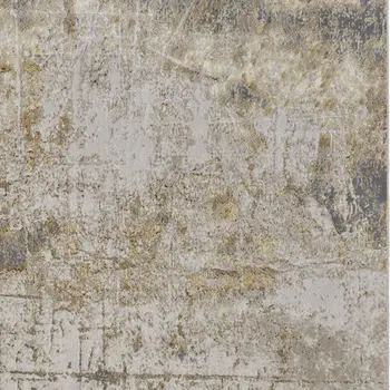 9' X 12' Ivory Gray and Brown Abstract Power Loom Worn Faded Area Rug