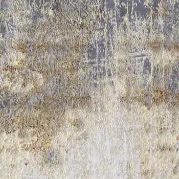 8' Ivory Gray and Brown Abstract Power Loom Worn Faded Runner Rug