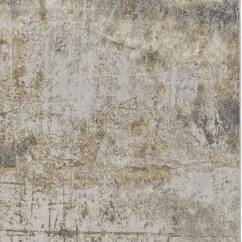 12' X 18' Ivory Gray and Brown Abstract Power Loom Worn Faded Area Rug