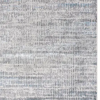 8' X 10' Ivory Gray and Blue Abstract Power Loom Area Rug