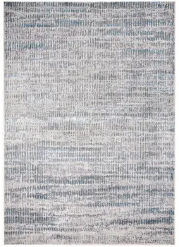 8' X 10' Ivory Gray and Blue Abstract Power Loom Area Rug