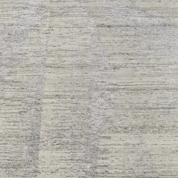 6' X 9' Ivory and Gray Abstract Hand Knotted Worn Faded Area Rug